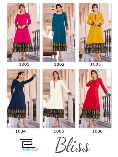 Blue Hills Bliss Festival Wear Anarkali Kurti Collection 